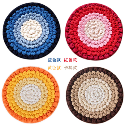 巧手编织温馨家 卡卡米妮玉米粒花中粗毛线坐垫材料包详解