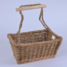 手工编织购物筐 37×24.5×18cm的实用与美学